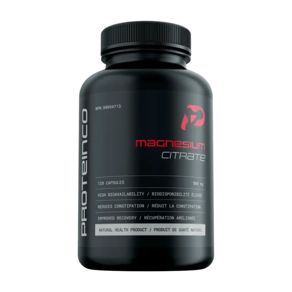 ProteinCo | Pure Magnesium Citrate | 500 mg | Muscle Recovery, Relieves Muscle Cramps | Men & Women | 120 capsules
