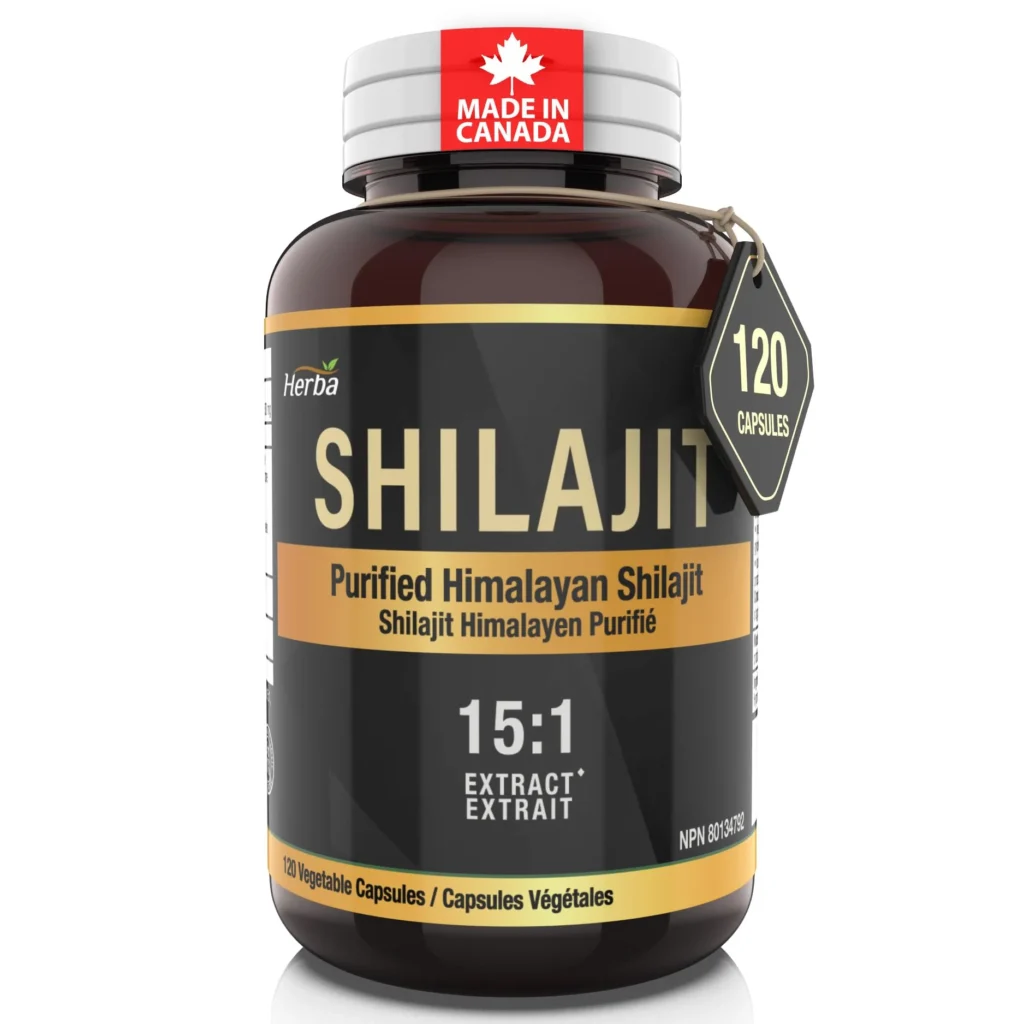 Herba Himalayan Shilajit for Women & Men – 120 Capsules | 1000mg Serving (500mg Each) | Made in Canada