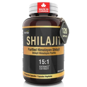 Herba Himalayan Shilajit for Women & Men – 120 Capsules | 1000mg Serving (500mg Each) | Made in Canada