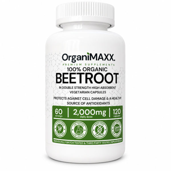 2,000mg Organic Beetroot Capsules 120 Count HIGHEST POTENCY Beetroot Powder In Double Dose Large Size ​​Vegan Capsules (1,000mg Per Capsule X2)