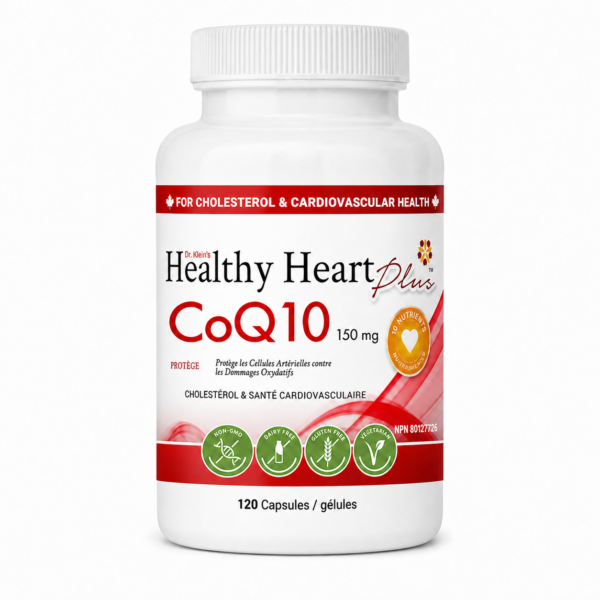 CoQ10 Cardiovascular Supplement – Coenzyme Q10, Nattokinase, Pomegranate, Garlic & Lysine for Blood Cholesterol, Circulation & Heart Health, Supplement for Men & Women, 120 Capsules by Rhoziva